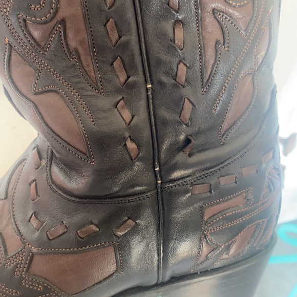 Lane fine boots Size 8 1/2 Black and Brown floral stitch boot - Picture 11 of 11